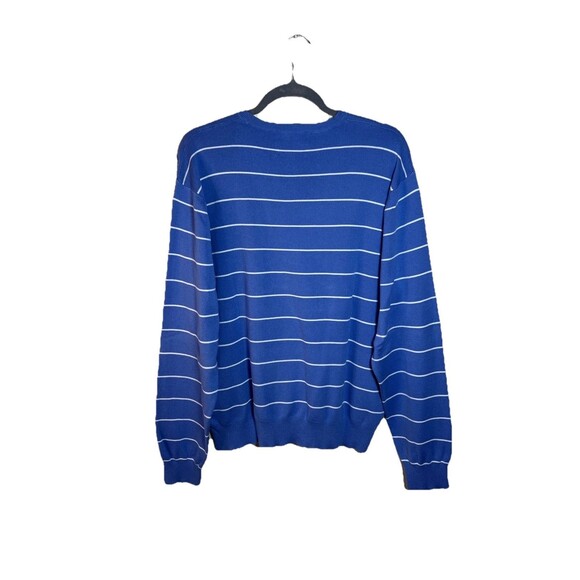 Polo Ralph Lauren Size XL Men’s Crew Neck Blue White Striped Knit Sweater Top - Picture 4 of 5
